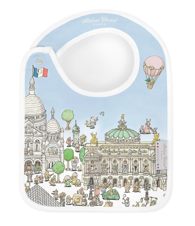Atelier Choux Paris Organic Cotton Paris Reversible Satin Bib