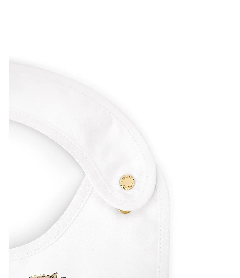 Atelier Choux Paris Organic Cotton Rocking Horse Reversible Satin Bib