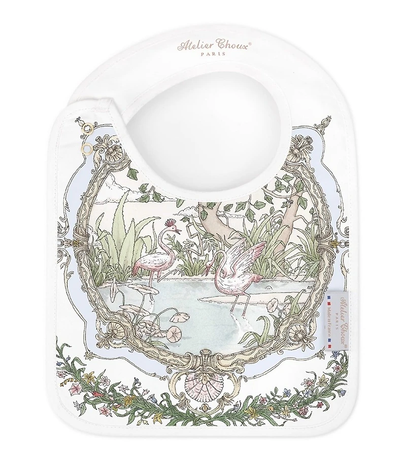 Atelier Choux Paris Organic Cotton Tapestry Reversible Satin Bib