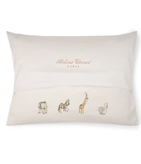 Atelier Choux Paris Satin Pink Carousel Print Decorative Nursery Pillow