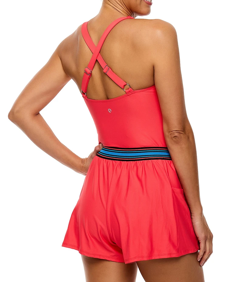 Athena Good Karma Cross Back Swim Romper