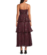 ATSR the Label Lupin Floral Sweetheart Neckline Sleeveless Tiered Maxi Dress