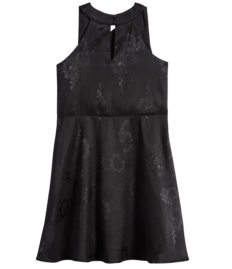 Ava & Yelly Big Girls Embossed Satin A-line Dress