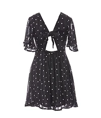 Ava & Yelly Big Girls Flutter-Sleeve Polka-Dot A-Line Dress