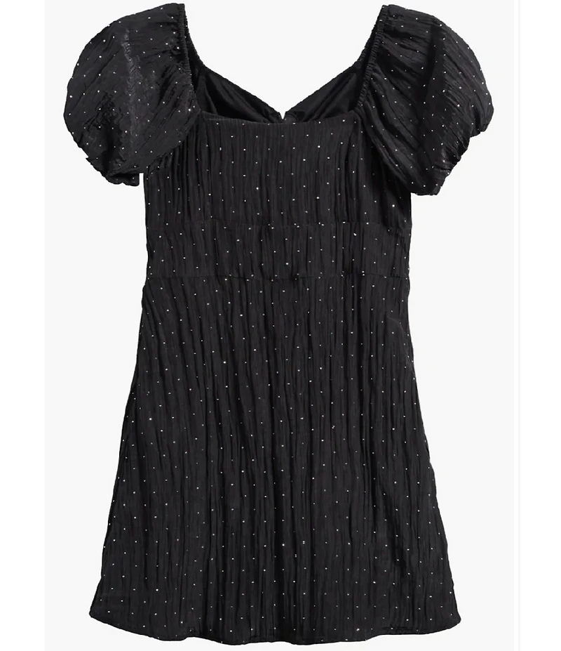 Ava & Yelly Big Girls Short Sleeve Rinestone Taffeta Dress
