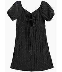 Ava & Yelly Big Girls Short Sleeve Rinestone Taffeta Dress