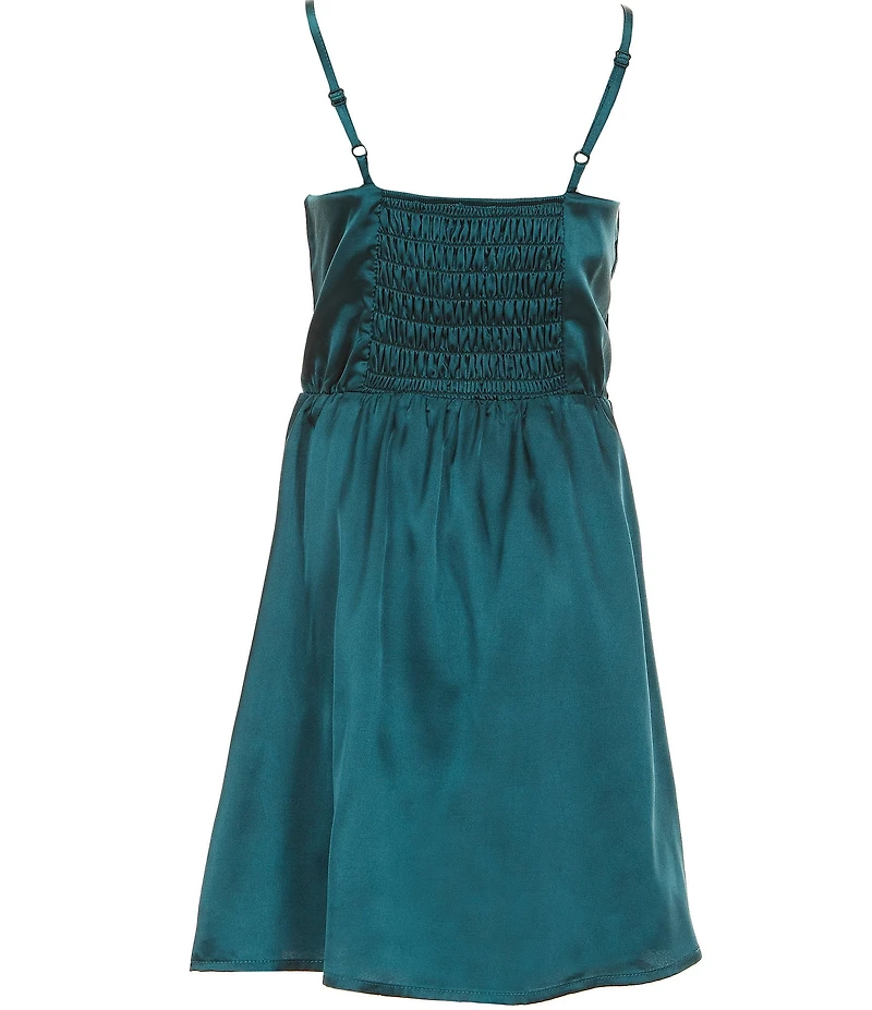 Ava & Yelly Big Girls Sleeveless Asymmetrical-Skirted Satin Dress