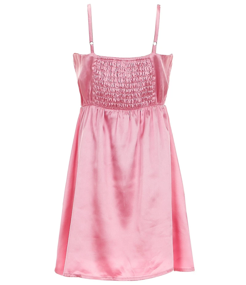 Ava & Yelly Big Girls Sleeveless Asymmetrical-Skirted Satin Dress