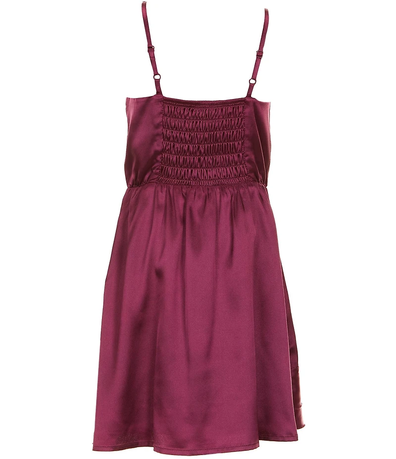Ava & Yelly Big Girls Sleeveless Asymmetrical-Skirted Satin Dress