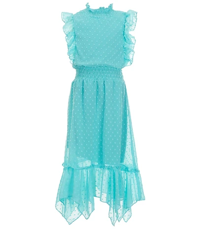 Ava & Yelly Big Girls Sleeveless Clip Dot Hankey Maxi Dress