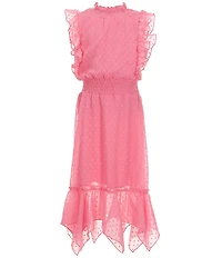 Ava & Yelly Big Girls Sleeveless Clip Dot Hankey Maxi Dress