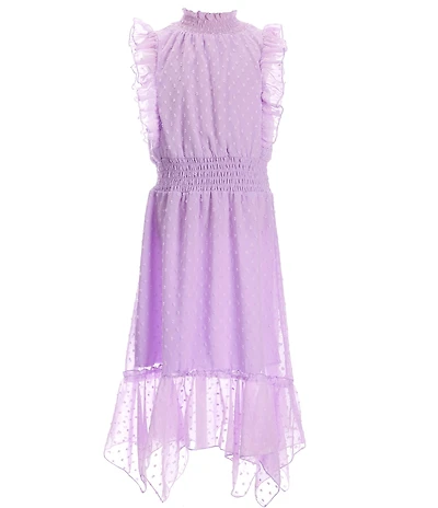 Ava & Yelly Big Girls Sleeveless Clip Dot Hankey Maxi Dress