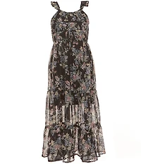 Ava & Yelly Big Girls Sleeveless Floral-Printed Long Dress