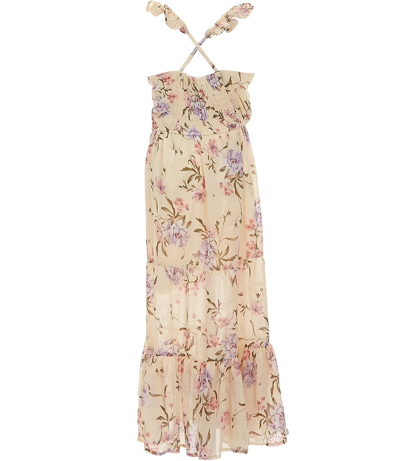 Ava & Yelly Big Girls Sleeveless Floral-Printed Long Dress