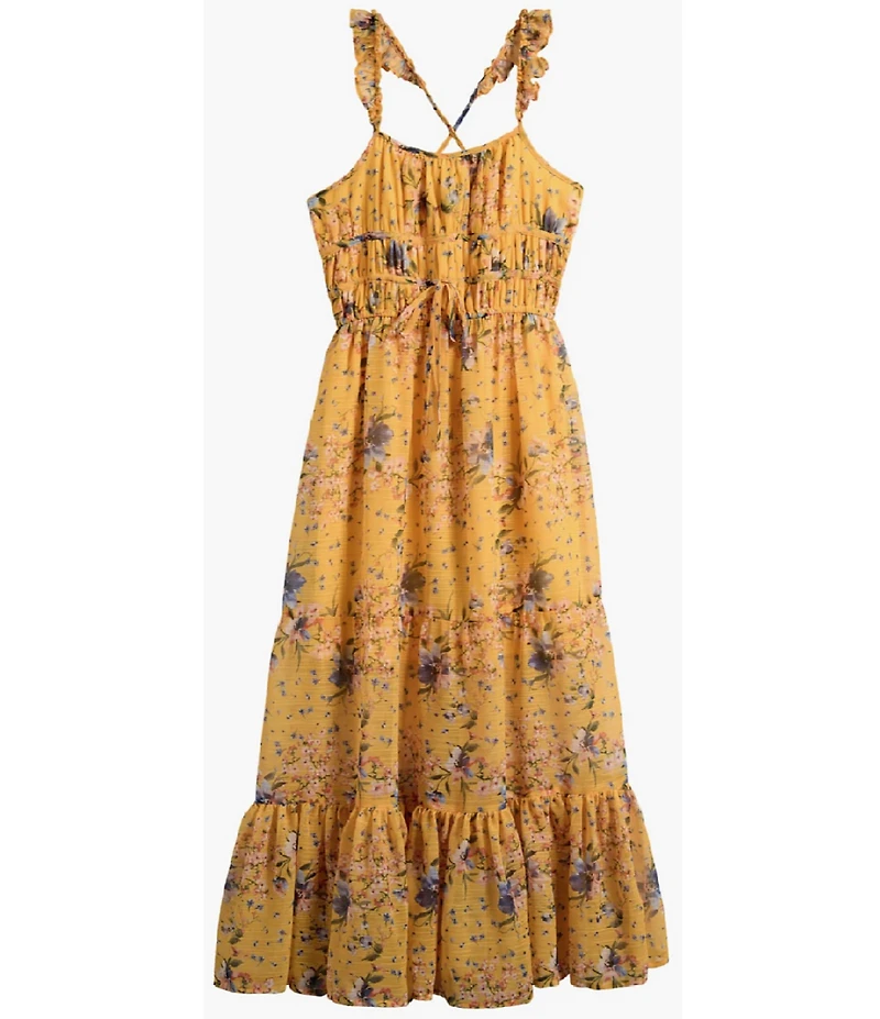 Ava & Yelly Big Girls Sleeveless Floral-Printed Long Dress