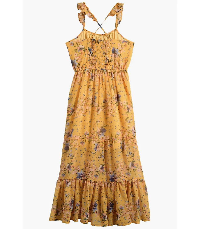 Ava & Yelly Big Girls Sleeveless Floral-Printed Long Dress
