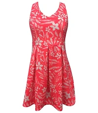 Ava & Yelly Big Girls Sleeveless Printed Textured Rib Knit Fit-And-Flare Dress
