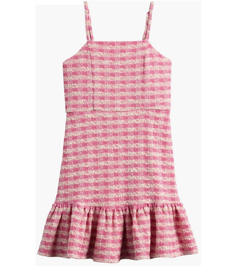 Ava & Yelly Big Girls Boucle Sleeveless Ruffle Hem Dress