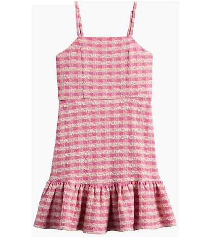 Ava & Yelly Big Girls Boucle Sleeveless Ruffle Hem Dress