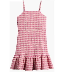 Ava & Yelly Big Girls Boucle Sleeveless Ruffle Hem Dress