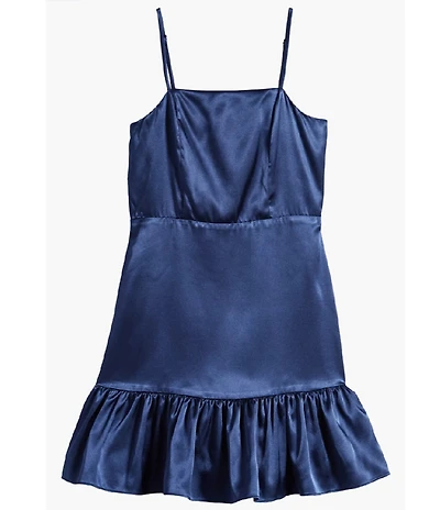 Ava & Yelly Big Girls Sateen Sleeveless Ruffle Hem Dress