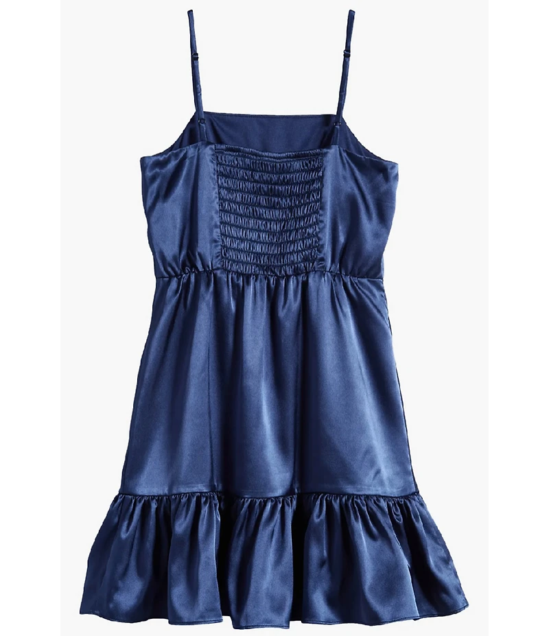 Ava & Yelly Big Girls Sateen Sleeveless Ruffle Hem Dress