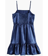 Ava & Yelly Big Girls Sateen Sleeveless Ruffle Hem Dress