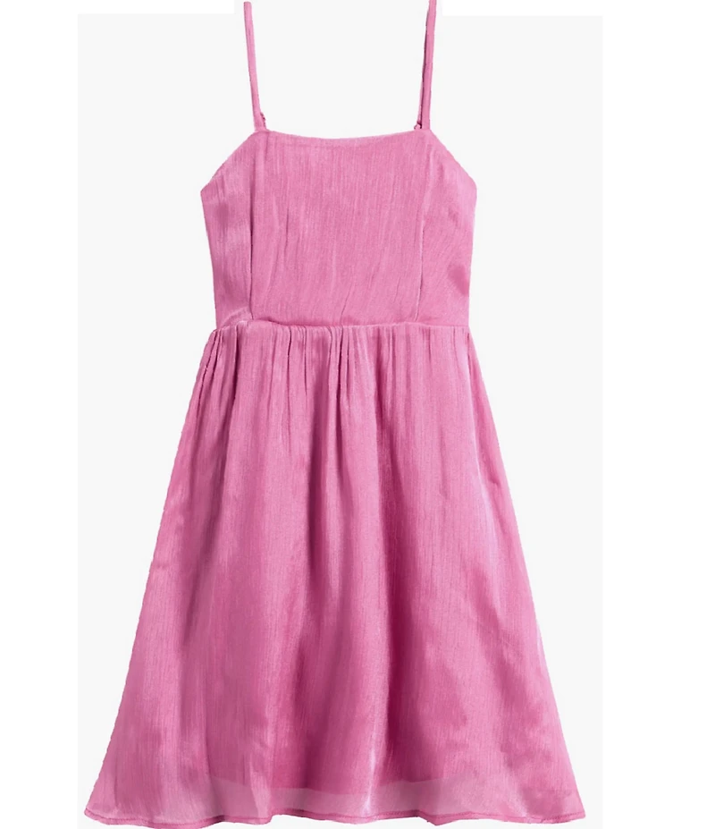 Ava & Yelly Big Girls Shimmer Crinkle Sleeveless Bow Back Dress