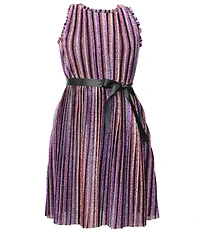 Ava & Yelly Big Girls Shimmer Stripe Shift Dress