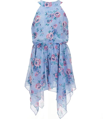 Ava & Yelly Big Girls Sleeveless Floral-Printed Walk-Through Chiffon Romper