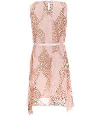 Ava & Yelly Big Girls Sleeveless Sequin-Embellished Pattern Asymmetrical-Hem Dress