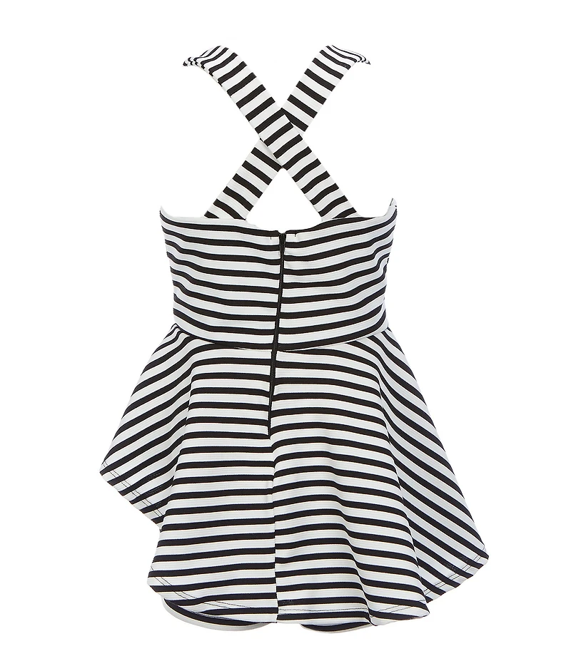 Ava & Yelly Big Girls Stripe Ribbed Knit Sleeveless Romper