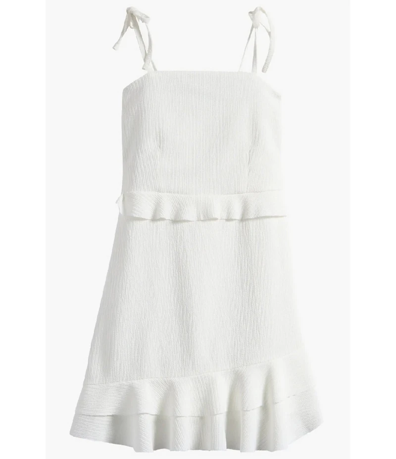 Ava & Yelly Big Girls Textured Knit Tie Sleeve Ruffle Hem Dress
