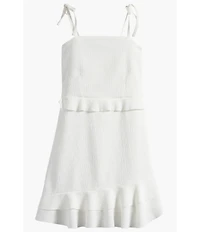 Ava & Yelly Big Girls Textured Knit Tie Sleeve Ruffle Hem Dress