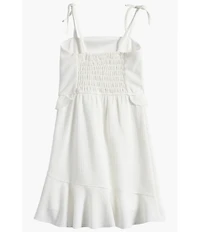 Ava & Yelly Big Girls Textured Knit Tie Sleeve Ruffle Hem Dress