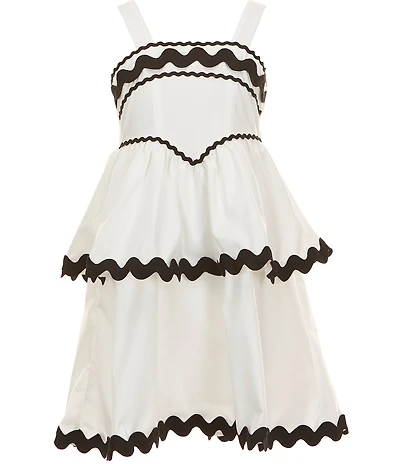Ava & Yelly Big Girls Sleeveless Ric Rac Ruffle Dress