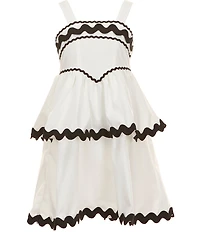 Ava & Yelly Big Girls Sleeveless Ric Rac Ruffle Dress
