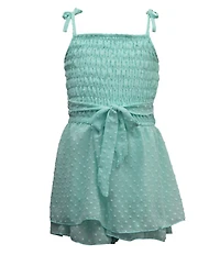 Ava & Yelly Little Girls Sleeveless Clip-Dot Romper