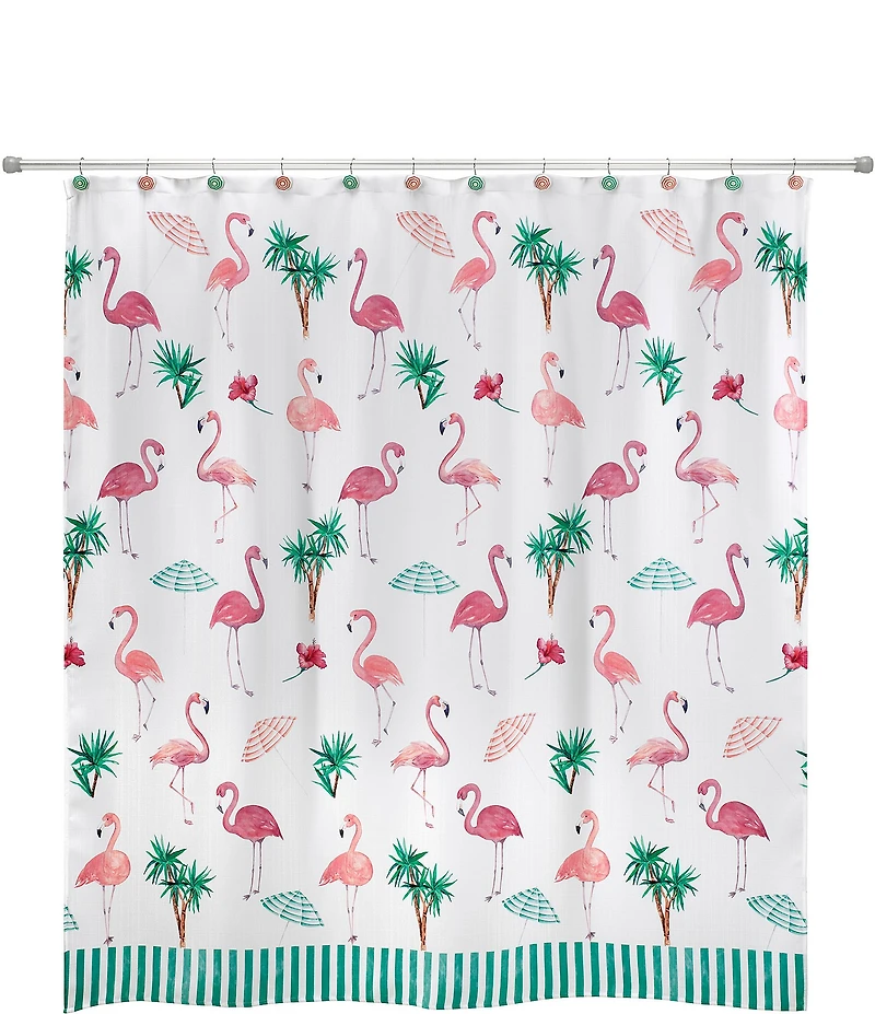Avanti Linens 13-Piece Flamingo Paradise Shower Curtain And Hook Set