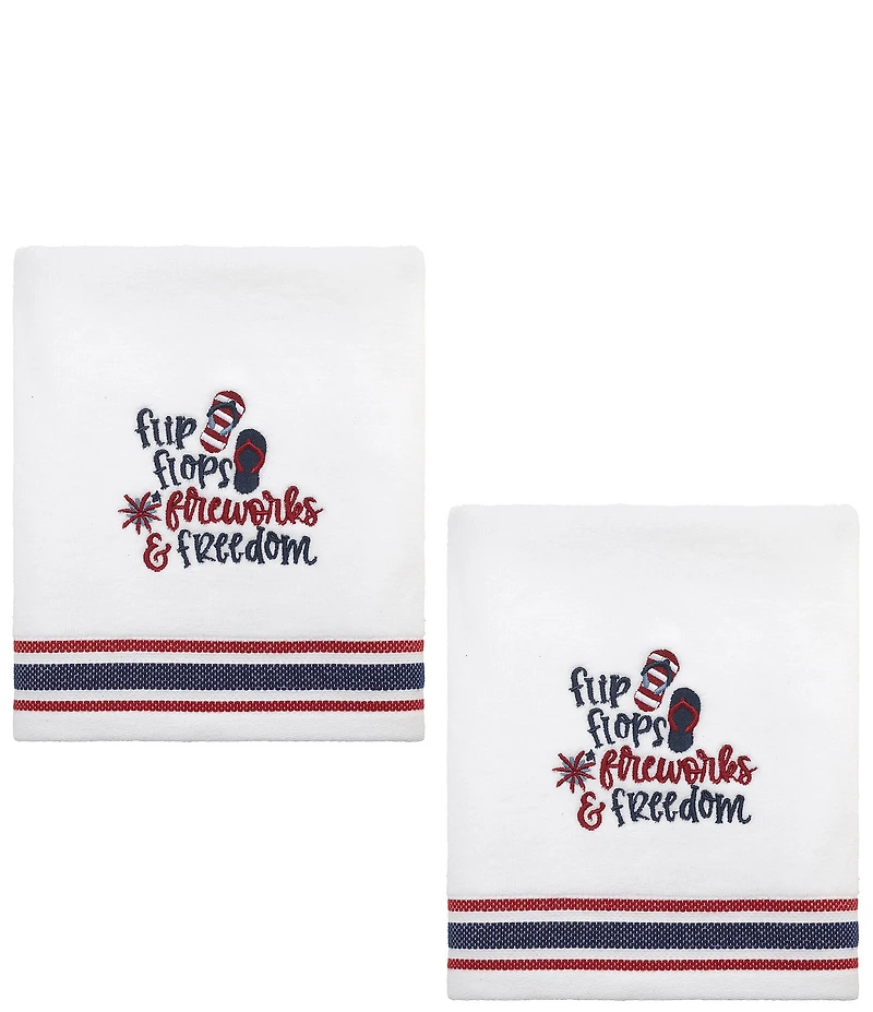 Avanti Linens Americana Flip Flop Flag Collection 2-Pack Hand Towel Set