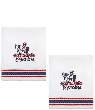 Avanti Linens Americana Flip Flop Flag Collection 2-Pack Hand Towel Set