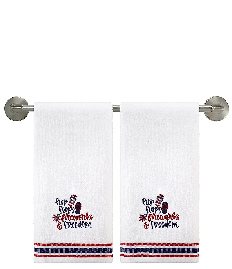 Avanti Linens Americana Flip Flop Flag Collection 2-Pack Hand Towel Set