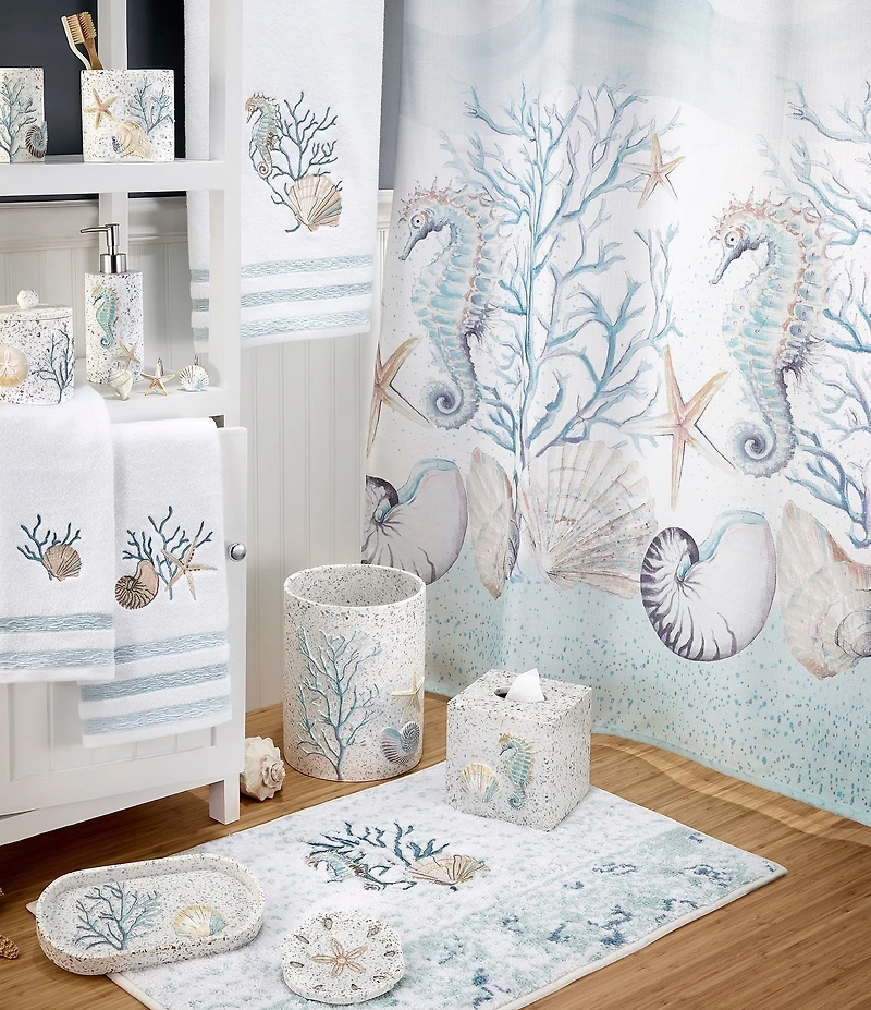 Avanti Linens Coastal Terrazzo Shower Curtain