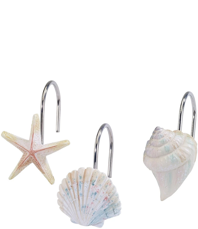 Avanti Linens Coastal Terrazzo Shower Curtain Ring Set