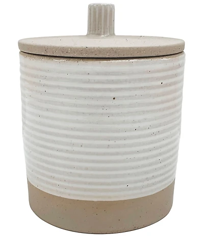 Avanti Linens Drift Collection Textured Ribbed Covered Jar