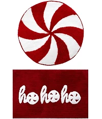 Avanti Linens HO HO HO Peppermint 2-Piece Rug Set