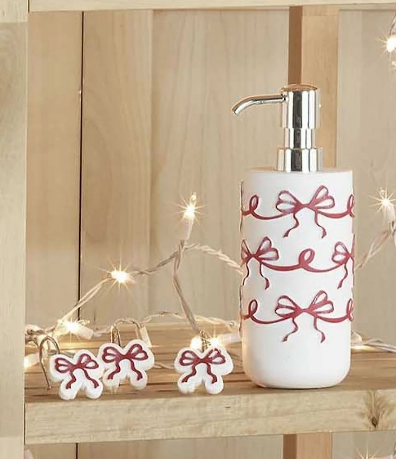 Avanti Linens Holiday Collection Christmas Bows Lotion/ Soap/ Sanitizer Dispenser