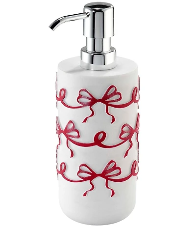 Avanti Linens Holiday Collection Christmas Bows Lotion/ Soap/ Sanitizer Dispenser