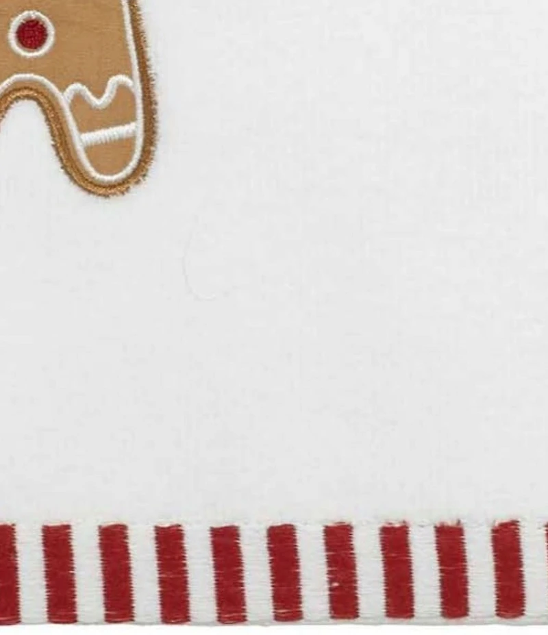 Avanti Linens Holiday Collection Gingerbread Man Decorative Embroidered Bath Towel Set