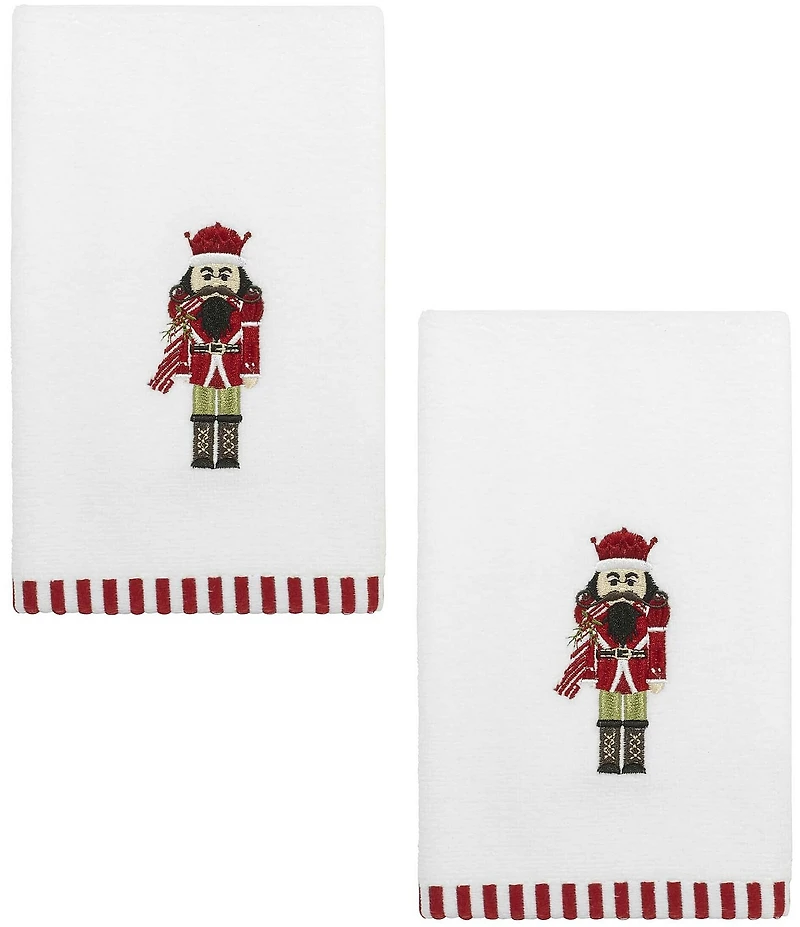 Avanti Linens Holiday Collection Peppermint Nutcracker Decorative Embroidered Bath Towel Set